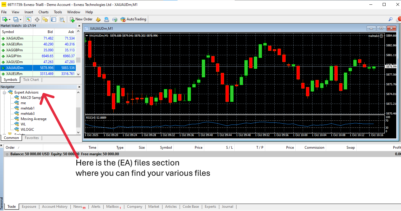 Expert Advisor in MT4 example